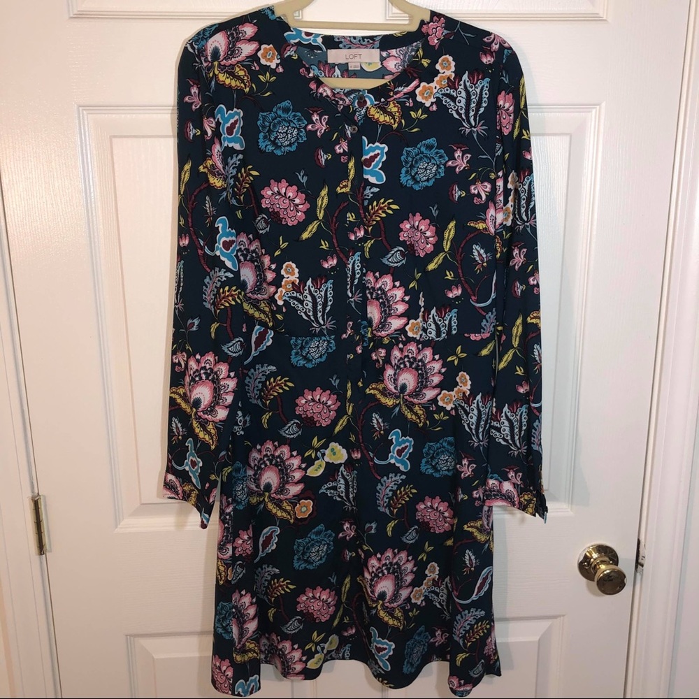 Loft Button Up Shirt Dress